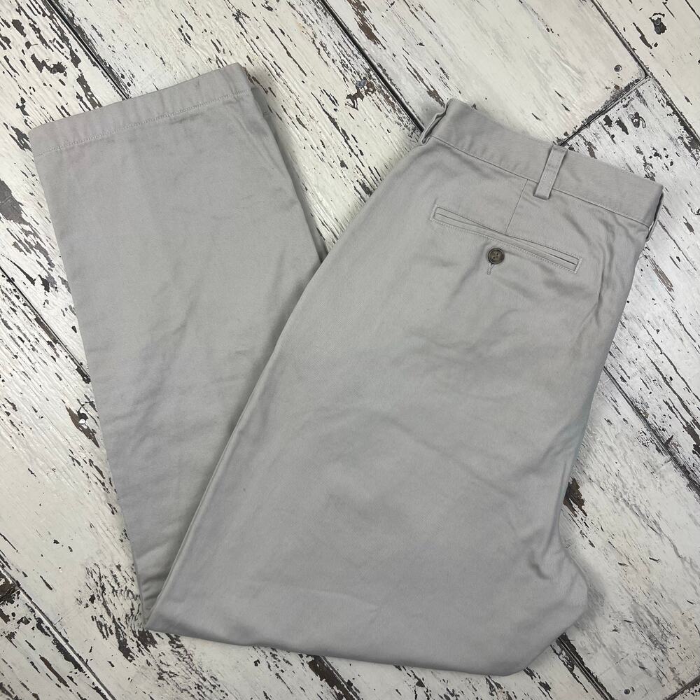 L.L. Bean flannel lined pants men’s 40x32 natural fit, flat front